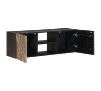 Genérico Mueble TV 105 Cm Madera Mango Macizo Latón | Con almacenamiento, diseño moderno, madera natural, para salón contemporáneo