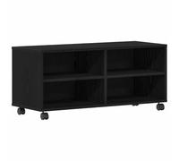 Genérico Mueble TV Negro 90 x 35 x 40,5 cm Madera de ingeniería | Diseño minimalista, estantes y compartimentos, almacenamiento multimedia, montaje fácil para 2 personas