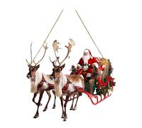 Genérico navideño de Trineo de y Papá Noel,Colgante navideño de y Trineo de Papá Noel | Ornamento acrílico 2D del del Reno de día Festivo | en con s de para el ho