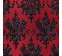 Genérico Negro Rojo Flores Papel Pintado Autoadhesivo 0.3x3 m Retro Planta Decorativo Muro Pegatina Impermeable Mate Papel Pared Grueso Fácil Limpiar Wallpaper para Dormitorio Salon Adhesivo Muebles