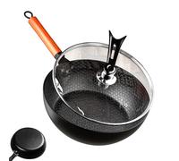 Genérico Non Stick Skillets, Cast Iron Pan, 2.76 in Hammered Cookware, Handmade Not Tick, Compact Cooking Pans for Baking, Induction, Outdoor, Apartment, Camping, Family Dining
