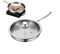 Genérico Nonstick Skillet - Cooking Pan | Titanium Cookware with Lid, Robust Heat Base & Vivid Acabado Matte Texture for Daily Use, Dormitory, Kitchen, Home and Professional Indoor Chef Activity
