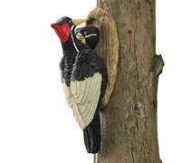 Genérico Outdoor Bird Statues | Outdoor Trunk Woodpecker Sculpture Decor | Resin Animals Figurine Outside Ornament For Farmhouse Lawn Front Porch Pathway Backyard