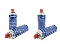 Genérico Pack de 4 und Super-Ego BTN 250 Cartucho de Gas Butano, 227g, Compatible Universal, Diseño Compacto
