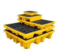 Genérico Palet apilable para contención de derrames con Rejilla Superior Plana para Almacenamiento en talleres y almacenes - Plataforma Modular, 130x68x15cm, Ideal para el Almacenamiento y la organiz