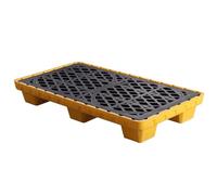 Genérico Paleta de plástico Resistente para derrames de bidones con Rejilla - Bandeja de contención Industrial a Prueba de Fugas, contenedor de Almacenamiento apilable Resistente a Productos químicos