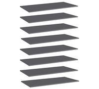 Genérico paneles biblioteca 8 piezas gris brillante 80 x 30 x 1,5 cm aglomerado, estantes de almacenamiento adicionales fáciles de limpiar con un paño húmedo, ideales para añadir espacio