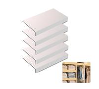 Genérico Paquete de 5 Protectores de estantes de Alambre de tamaño Personalizado para despensa, Armario y Oficina: Protector de estantes de imitación Madera, Impermeable y Resistente al Aceite (Blanc