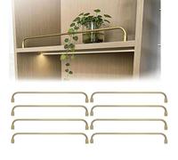 Genérico Paquete de 8 rieles Protectores de Aluminio Dorado para estantes - Juego de rieles Decorativos antivuelco de 42 Pulgadas para estantes de Madera, gabinetes de Cocina y librerías - ¡Proteja s