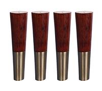 Genérico Pata de Mesa con Funda de Cobre, Pata de sofá de Madera Maciza, Pata de Armario de Madera, Pata de Mesa de Centro, Soporte para Pata de Mueble de 12 cm/15 cm/18 cm/25 cm/35 cm, Pat