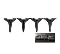 Genérico Patas para sofá, Patas para Armario, Patas de Soporte para Muebles, Patas de Repuesto, escritorios, cómodas, Muebles para TV, Juego de 4, pies Base, 10/13/15/17 cm, negro-13 cm/5,1