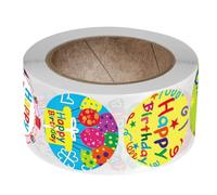 Genérico Pegatinas Adhesivas para Cumpleaños de 500 Piezas Diseño Creativo Material de Cobre Fácil de Despegar y Adhesión Firme para Fiestas y Regalos