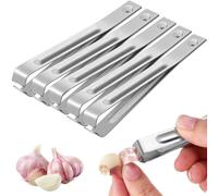 Genérico Pelador de Ajos de Acero Inoxidable, 6 Piezas, Pinzas para Pelar Ajos, Herramienta para Ajo, para Uso en Cocina en Casa