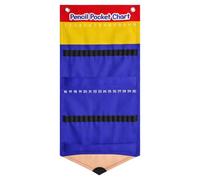Generico Pencil Pocket Chart - Oxford Cloth PVC 25.5x55.5cm 10.04x21.85in | Numbered Wall Hanging Organizer, Holds Up To 30 Pencils Per Pocket | Classroom Pencil Storage | For School Office Home Librar