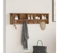 Genérico Perchero de pared 100 cm con estante de madera de ingeniería, acabado mate, ganchos prácticos para abrigos y accesorios, almacenamiento de pared para entrada pasillo, diseño moderno