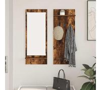 Genérico Perchero de pared con estante de madera de ingeniería, 70 x 10 x 90 cm, diseño moderno para pasillo, almacenamiento de pared compacto con estantes integrados para abrigos y accesorios,