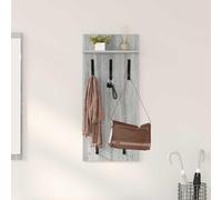 Genérico - Perchero de pared con estante gris Sonoma 40 x 10 x 90 cm, de madera de ingeniería, ganchos prácticos para abrigos, sombreros y bufandas, almacenamiento doble uso