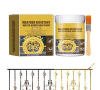 Genérico Pintura Dorada, Líquida 150 g para Metal - Pintura de decoración exterior - Utilizable para paredes, joyas, muebles, cuadros, artesanías, artes, escritura, lápidas y