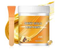 Genérico Pintura Líquida Pan de Oro,Secado Rápido 24K Brillante Base Agua | Pintura Metálica con Pincel,Para Madera, Arcilla, Lienzo, Tela, Marcos Para Cuadros, Obras De Arte, Muebles, Artesanías