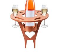 Genérico Portable Picnic Beach Table - 3D Printed Outdoor Wine Glass Rack | Compact Foldable Low Table with Cup Holder | Lightweight Stable Snack Tray For Park Beach Lawn Garden Patio BBQ Travel