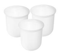 Genérico Portaescobillas para Inodoro 3 Unidades Soporte de Plástico Resistente y Base Esférica, Vaso Redondo para Baño, Adecuado para Limpieza Doméstica y Profesional Reutilizable