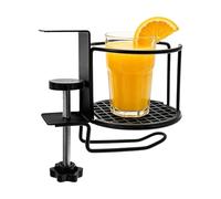 Generico Portavasos de escritorio 2 en 1 Gancho de clip ajustable | Abrazadera para portavasos de escritorio para Home Office, mesilla de noche, sofá, interior, silla de césped, aula
