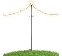 Genérico Poste de guirnalda luminosa - 270 × 19,5 × 19,5 Cm, soporte exterior resistente y antioxidante, postes luminosos para cuerda de patio, patio, decoración de prado