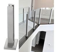 Genérico Postes de barandilla de Vidrio - Poste Cuadrado de 105 cm para barandilla de Vidrio - Soporte Central para terrazas y Patios - Plástico y Madera duraderos - IDE