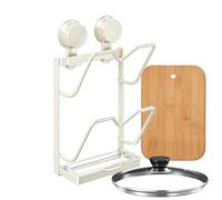 Genérico Pot Lid Organizer Rack - Carbon Steel 24x18x8cm | Wall-Mounted Double-Layer Organization Kitchen Holder | Space Saving Hanger For Cabinet Pantry Door Cookware Dorm RV Home Storage Shelf