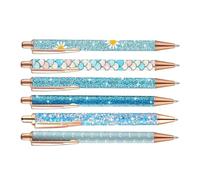 Generico Pretty Pens - Juego de 6 bolígrafos Shimmer Aesthetic Highlighters, Ergonomic Comfort Grip Writing Set, Soft Pastel Sparkling Ink, Smear-Proof Quick-Dry Formula, for Journaling Stationery