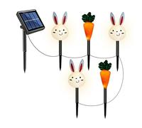 Generico Primavera para exteriores - Iluminación de jardín impermeable con zanahoria de conejo, para patio, iluminación de jardín, lámpara decorativa LED para patio, porche césped