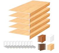 Genérico Protector de Estante Duradero con Vetas de Madera de 91 x 30 x 5 cm - Revestimientos de imitación Madera para despensa, Armario, Cocina y baño - Protectores de Estante extraíbles en Color ro