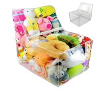 Genérico Puf Organizador Impermeable Decorativa de Peluche | Puf transparente organizador doudous para niño adulto dormitorio cama sofá dormitorio suelo relax lectura