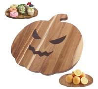 Genérico Pumpkin Cutting Board, Double-Sided Wooden Pumpkin Ghosts Board