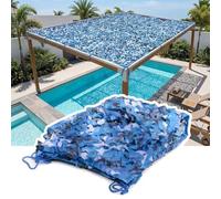Genérico Red de Camuflaje Azul 1.5x2 2x3 3x3 3x4 3x5 3x6 5x5 3x10m Malla Sombra Exterior, toldo Camuflaje océano, protección Solar, decoración Piscina, pérgola, Fiestas(500x1300cm)