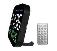 Generico Reloj digital de pared - Despertador cuadrado con LED humedad y mando a distancia, pantalla de temperatura Suecia, para aula, escuela, escritorio, dormitorio, salón u oficina