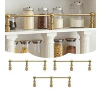 Genérico Riel Decorativo de Metal para galería de Cocina - Protector de Borde de Estante de 25 cm con barrotes, Paquete de 3 Postes de Seguridad para Evitar Que los Objetos se caigan - Organizador de