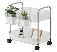Generico Rolling Cart | Multi-Layer Acrylic Snack Storage - Cart Storage Cart with Lockable Wheels - for Office Home Kitchen Makeup Laundry Bathroom Dorm Bedroom Pantry Craft Salon