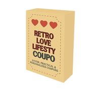 Genérico Romantic Card Vintage Voucher - Coupon Book for Him | 24 Piece Coupon Cards, for Wife Boyfriend Husband Girlfriend Valentines Couples