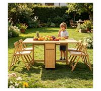 Genérico Set De Mesa De Comedor Que Ahorra Espacio,Mesas De Abatibles Móvil | Mesa Plegable Cocina Extensible Con 4 Sillas Y Ruedas,escritorio Para Apartamentos Pequeños