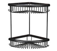 Genérico Shower Rust-Free Bathroom Organizer, Wall Mounted Brass Shower Rack with Hook Holder for Corner Storage - Durable & Tidy Bath Accessory