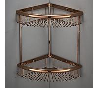 Genérico Shower Rust-Free Bathroom Organizer, Wall Mounted Brass Shower Rack with Hook Holder for Corner Storage - Durable & Tidy Bath Accessory