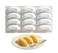 Genérico Silicone Non-Stick Fruit Molds - 12-Cavity Banana Shape Jelly Mold