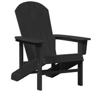 Genérico Silla Adirondack Negro 82x74x92cm HDPE | Respaldo inclinado, apoyabrazos anchos, patas estables, para jardín o terraza
