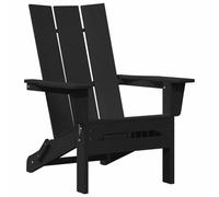Genérico Silla Adirondack Plegable Negro 80,5 x 74,5 x 92 cm HDPE | Respaldo inclinado, reposabrazos anchos, acero inoxidable, plegable, para jardín, terraza y balcón