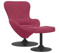 Genérico Silla Lounge Terciopelo Burdeos Giratoria 360 | Diseño moderno, cómodos reposabrazos para salón o dormitorio, fácil mantenimiento