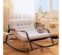 Genérico Silla Mecedora Doble ergonómica Moderna con Cojines - Sofá Tumbona Transpirable para Interiores y Exteriores con reposabrazos para relajación en Gravedad Cero y Comodidad en el Camping.