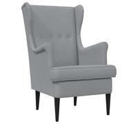 Genérico Sillón gris claro, tejido moderno minimalista con estructura de metal para salón, dormitorio, asiento mullido, cómodo para lectura relajante, patas de madera elegantes, capacidad 136 kg