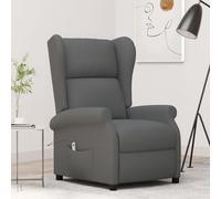 Genérico Sillón orejero reclinable eléctrico de Tela Gris Oscuro,Sillas,Sillones-3098320