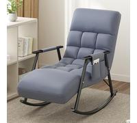 Genérico Sillón reclinable Ajustable de Gravedad Cero - Tumbona Mecedora de Interior con Bolsillo Lateral, Ideal para la Comodidad de la Sala de Estar y el Dormitorio (Color: Azul, Tamaño: Patas negr